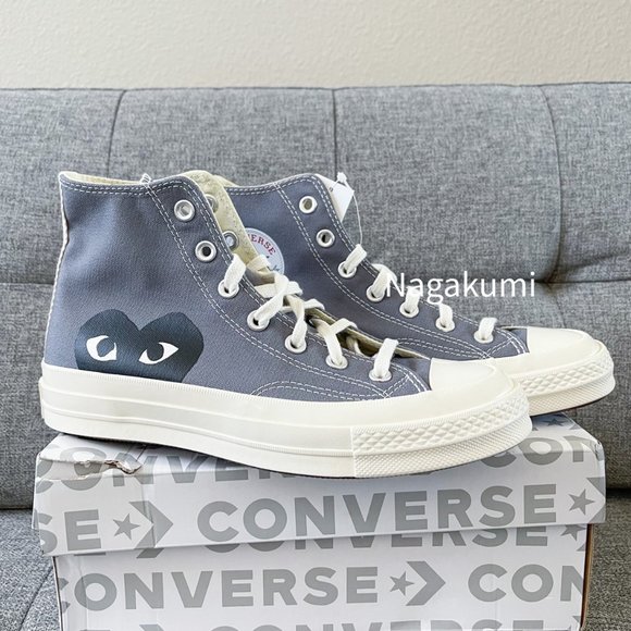 Host Pick ⭐️🖤 New converse cdg comme des garçons play HI grey - Picture 2 of 4